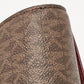 Michael Kors /brown Signature Coated Canvas And Leather Chain Clutch