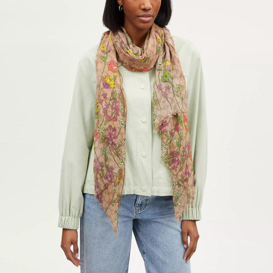 Coach Outlet Signature Floral Print Oblong Scarf