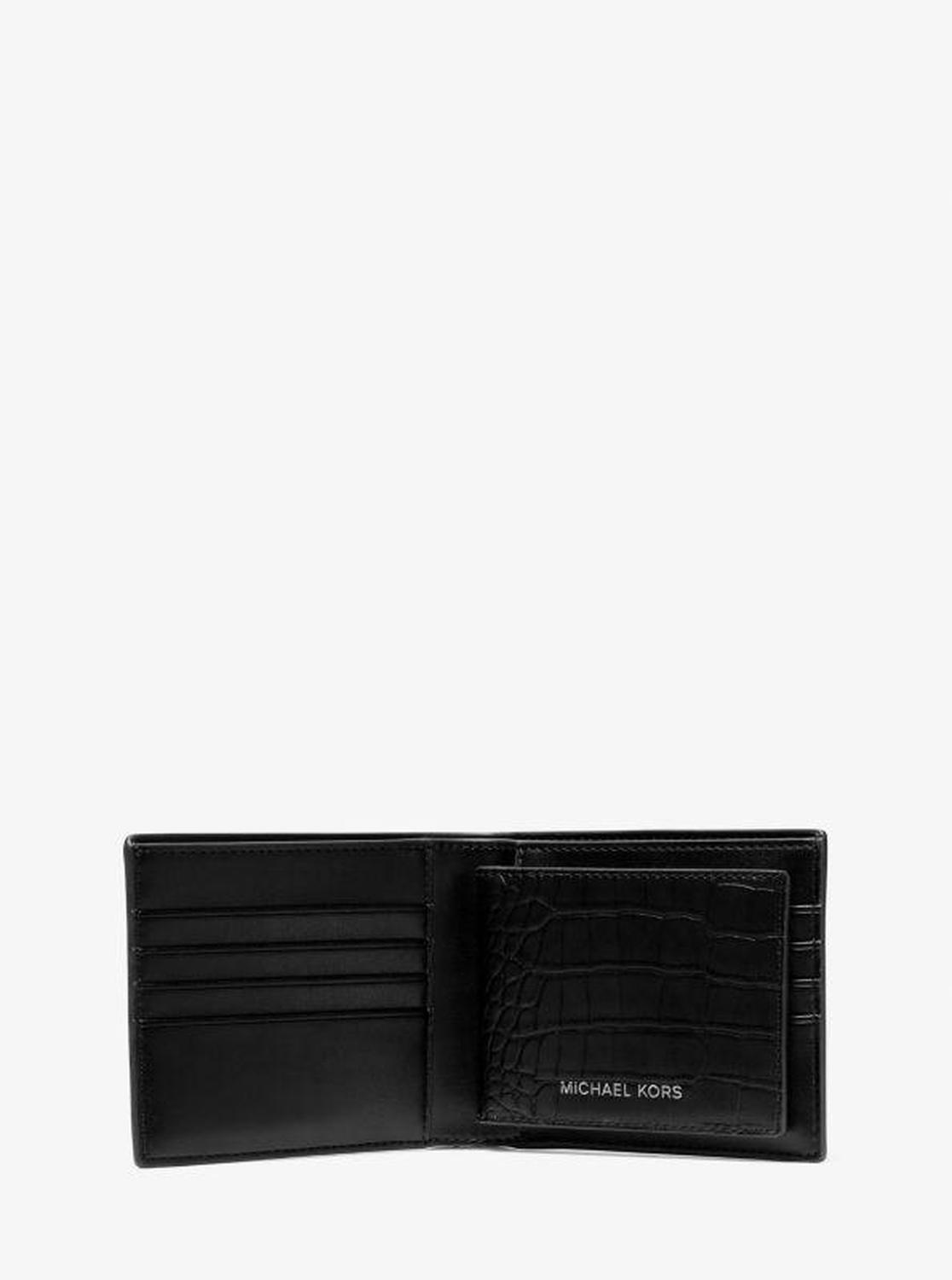 Rivington Crocodile Embossed Leather Wallet with Passcase
