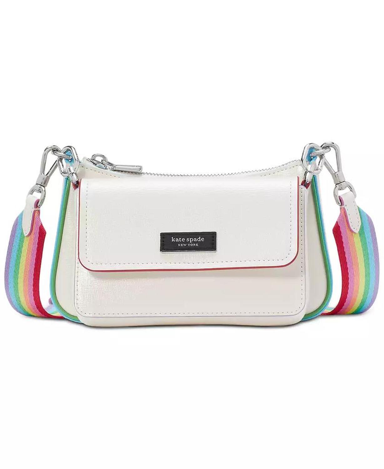 Double Up Rainbow Leather Crossbody