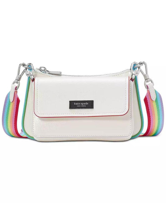 Double Up Rainbow Leather Crossbody