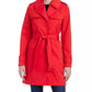 Women's Short Single-Breasted Pleated Back Trench Coat