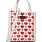 Manhattan Pixel Hearts Embossed Saffiano Leather Mini Tote