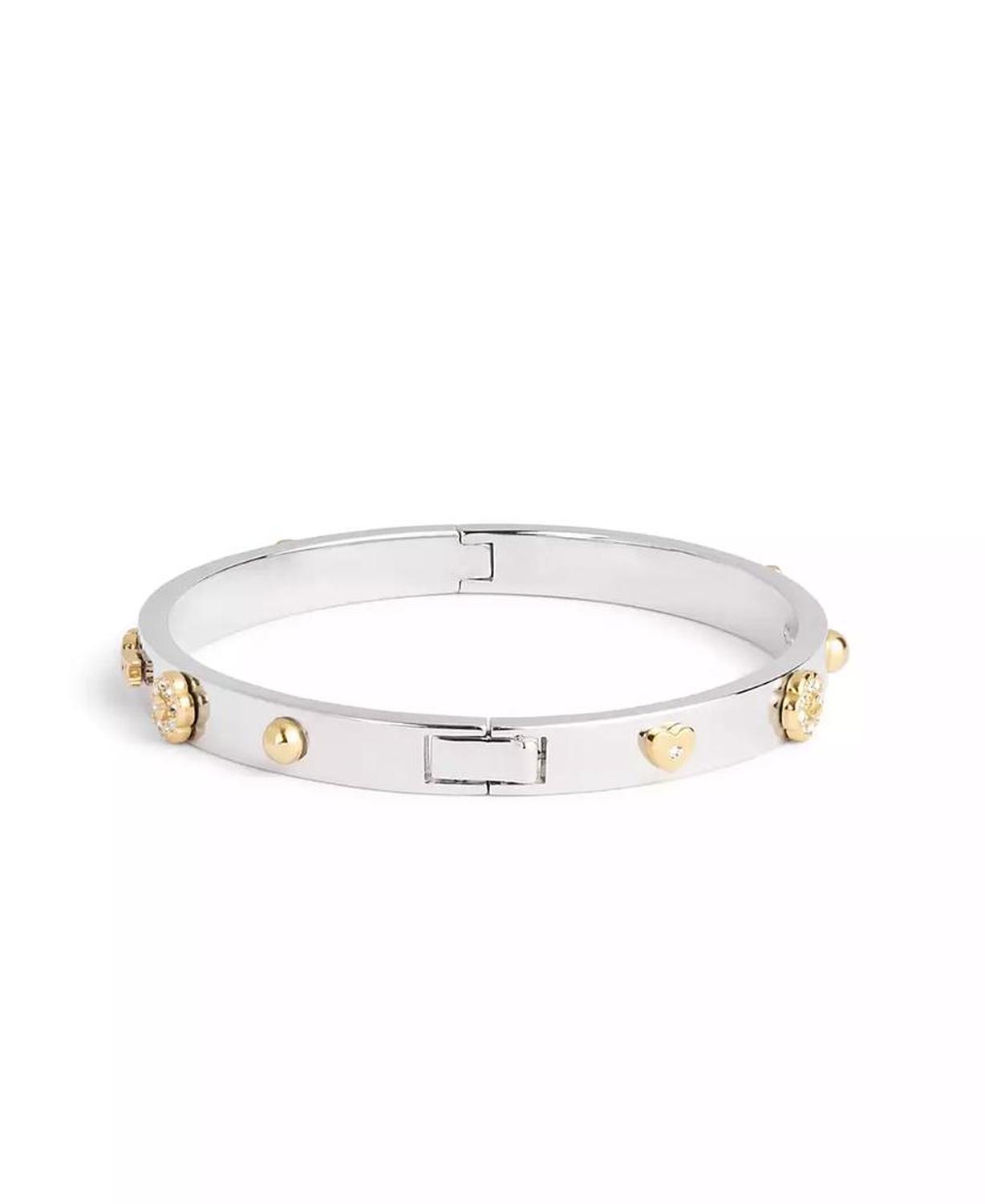 Faux Stone Signature Mixed Motif Bangle Bracelet