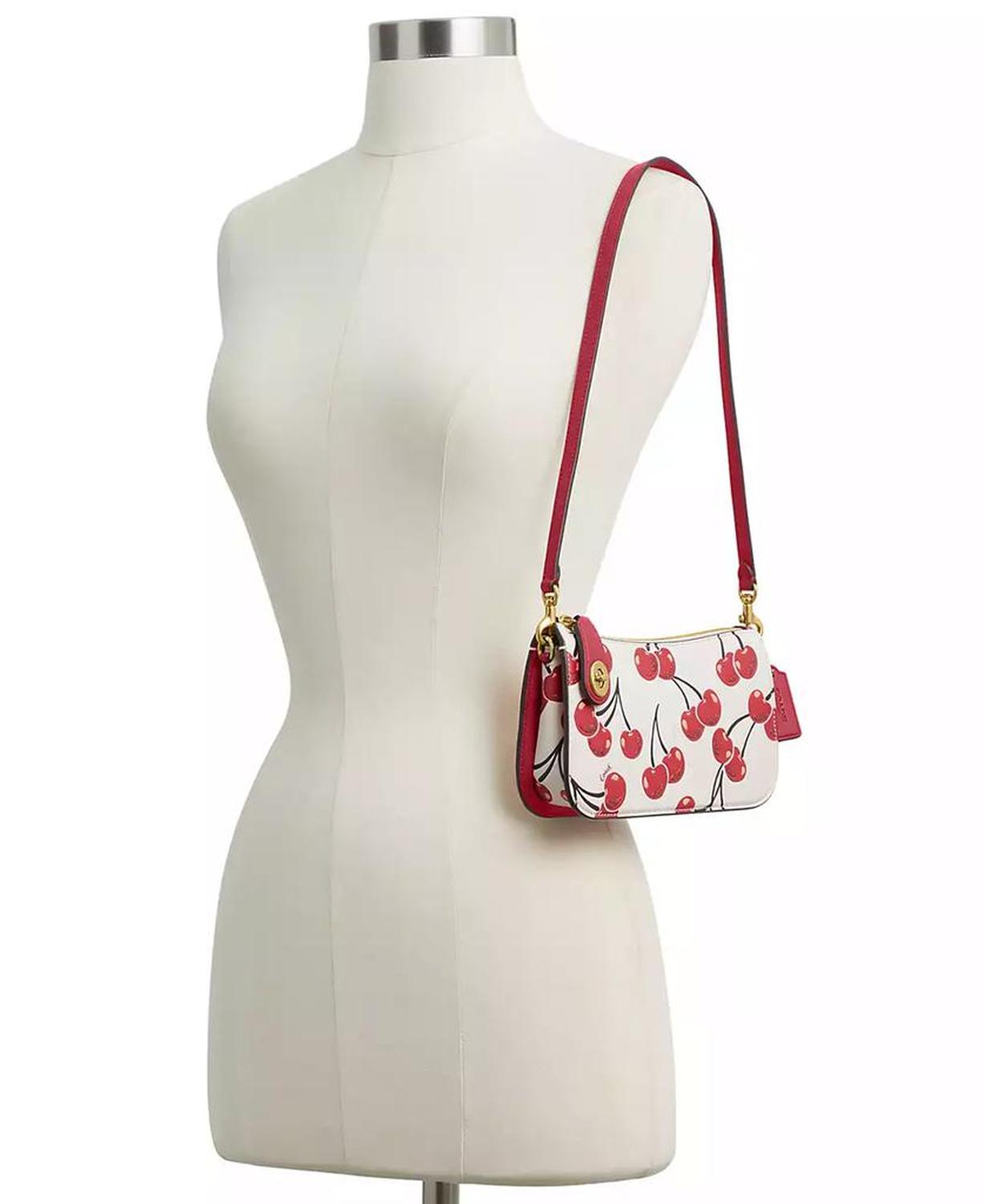 Penn Small Cherry Print Leather Shoulder Bag