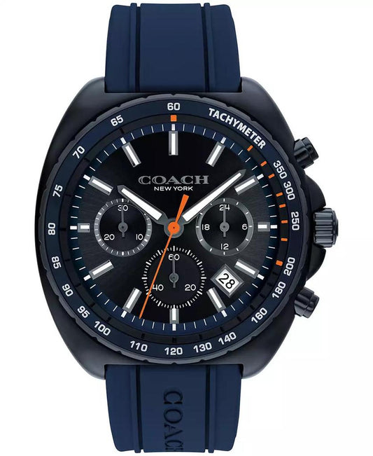 Men's Charter Blue Silicone Strap Watch 44.5mm