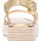 MICHAEL Lynn Leather Buckled Espadrille Sandals