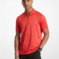 Striped Tech Performance Zip-Up Polo Shirt