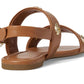 Spade Flower Stud Pebbled Leather Flat Sandal