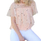 Tiered Polka Dot Top In Apricot