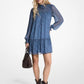 Metallic Paisley Print Georgette Dress
