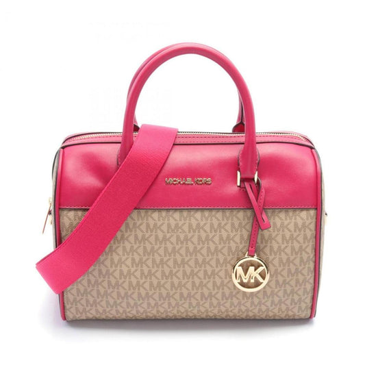 pink Coated Canvas Pvc Leather Handbag (Pre-Owned)
