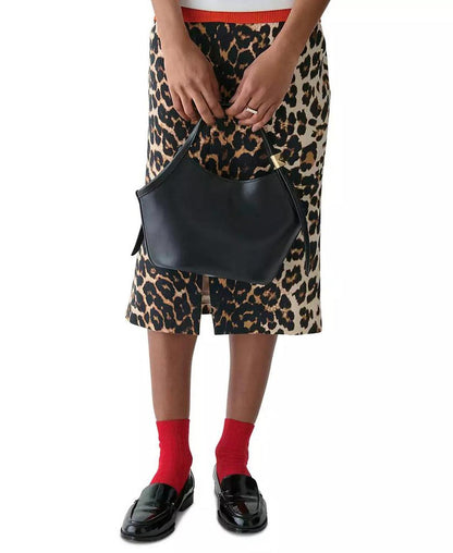 Deco Medium Leather Tulip Tote Bag