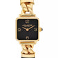 Women's Cass Gold-Tone Stainless Steel and Black Leather Strap Watch, 22mm