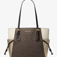 Voyager Large Color-Block Metallic Signature Logo Tote Bag