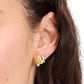 Gold-Tone Pavé & Imitation Pearl Shell Stud Earrings
