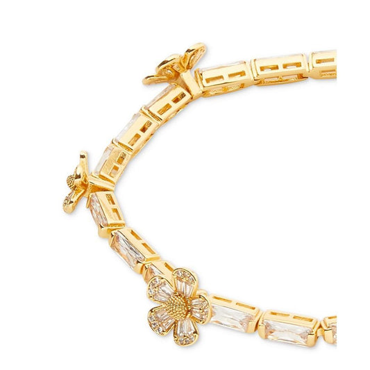 Gold-Tone Fleurette Tennis Bracelet