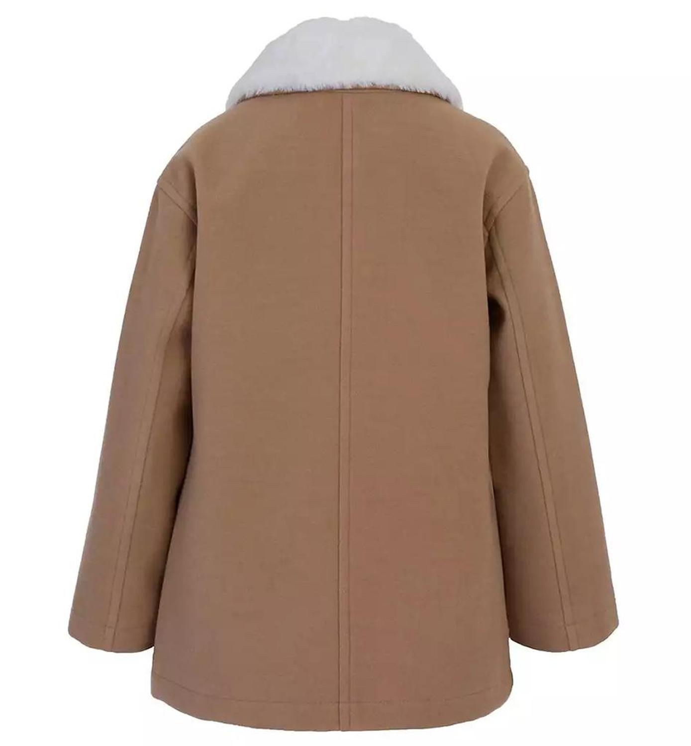 Big Girls Faux Wool Collar Jacket