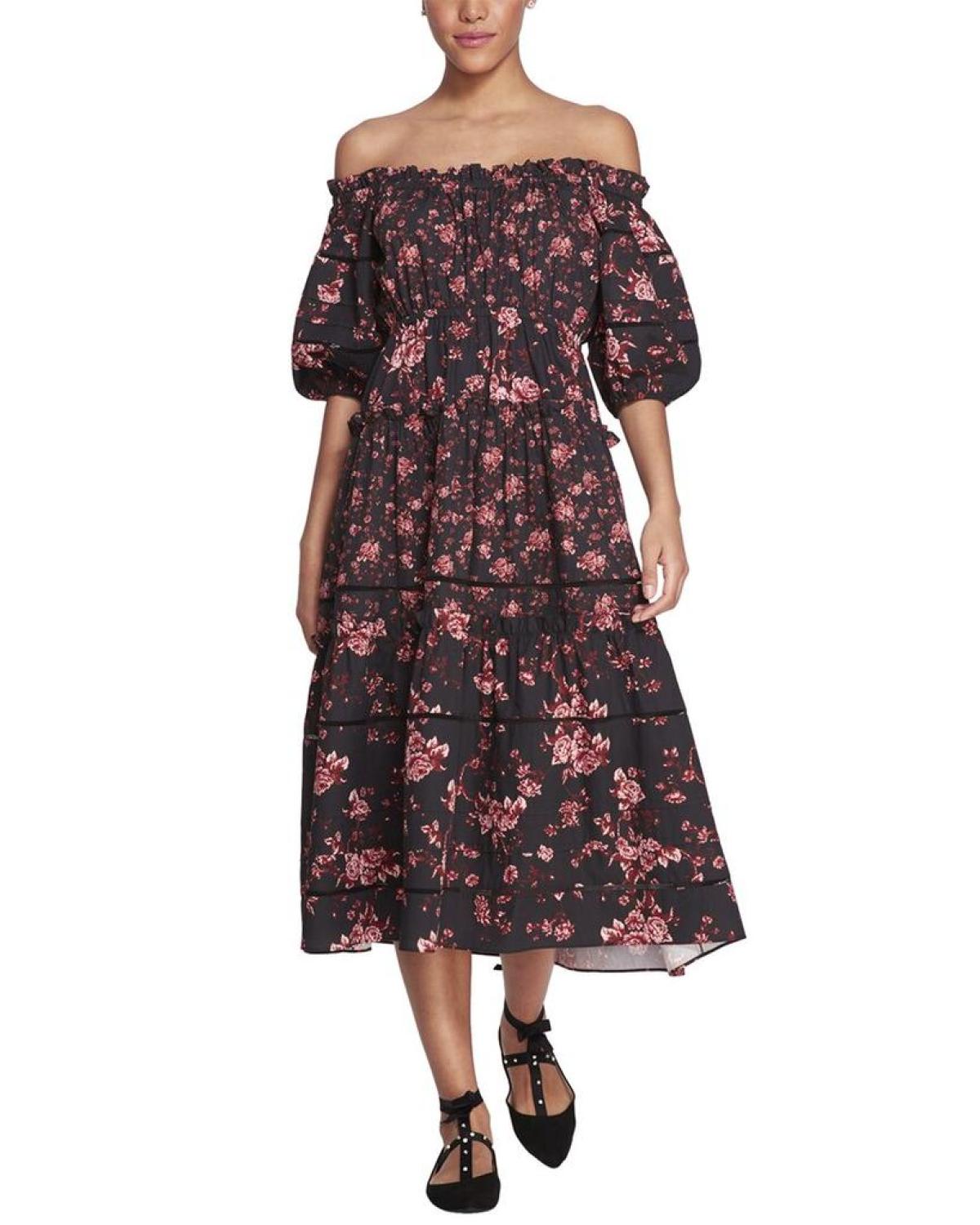 Marchesa Notte Ayana Printed Dress