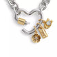 Faux Stone Signature Charm Carabiner Heart Necklace