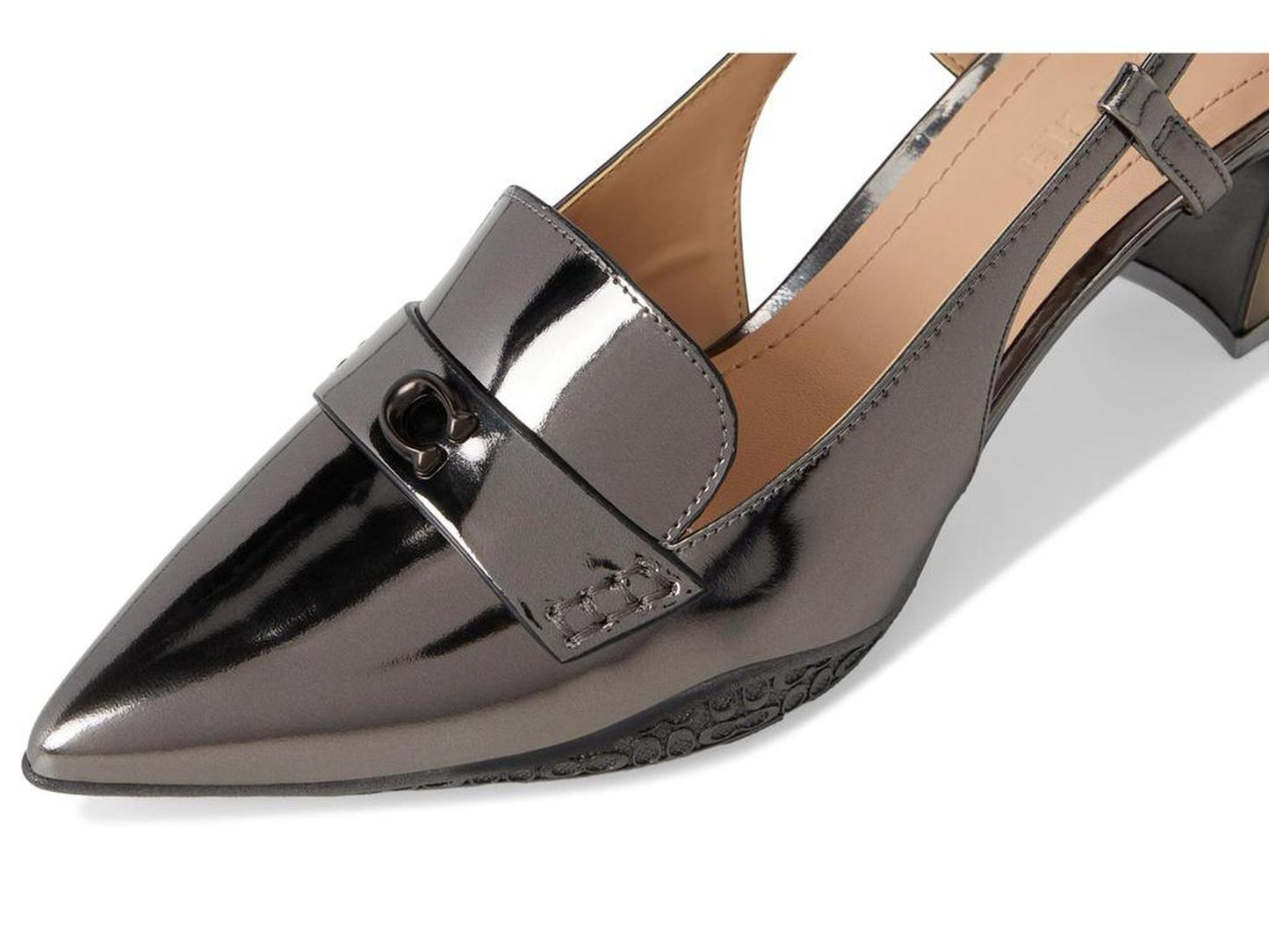 Nikola Metallic Leather Hybrid Slingback