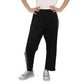 Ladies Black Logo Striped Pants