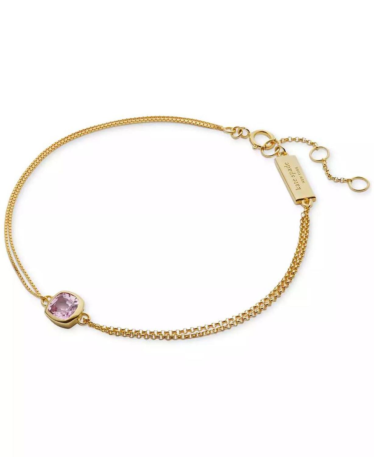 23k Gold-Plated Sterling Silver colored Sapphire (7/8 ct. t.w.) Double-Chain Bracelet