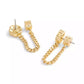 Faux Cultivated Pearl Signature Tea Rose Front Back Earrings