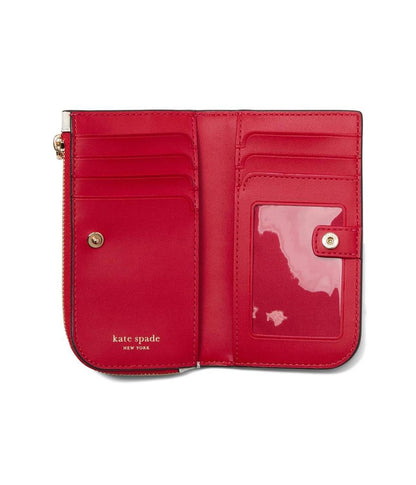 Devin Pixel Hearts Embossed Saffiano Leather Small Slim Bifold Wallet