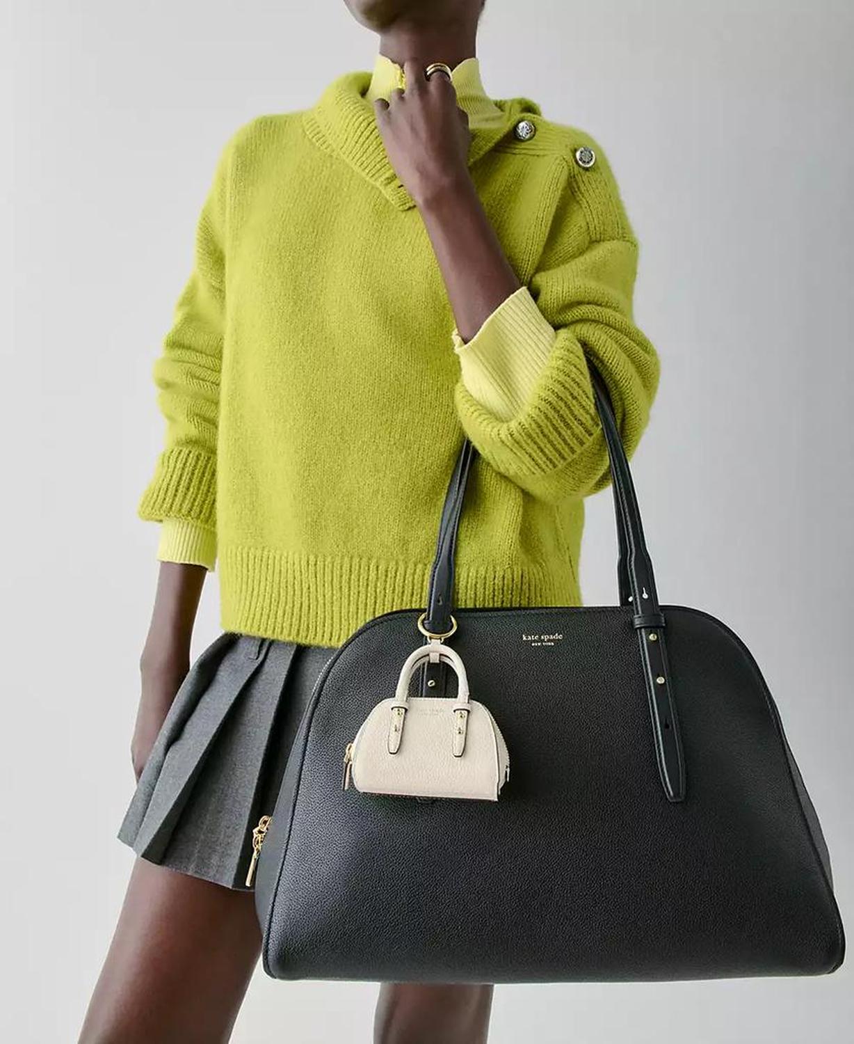 Pebbled Leather Nano Carryall Bag Charm