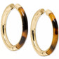 Gold-Tone Interlock Tortoise Medium Hoop Earrings, 1.34"