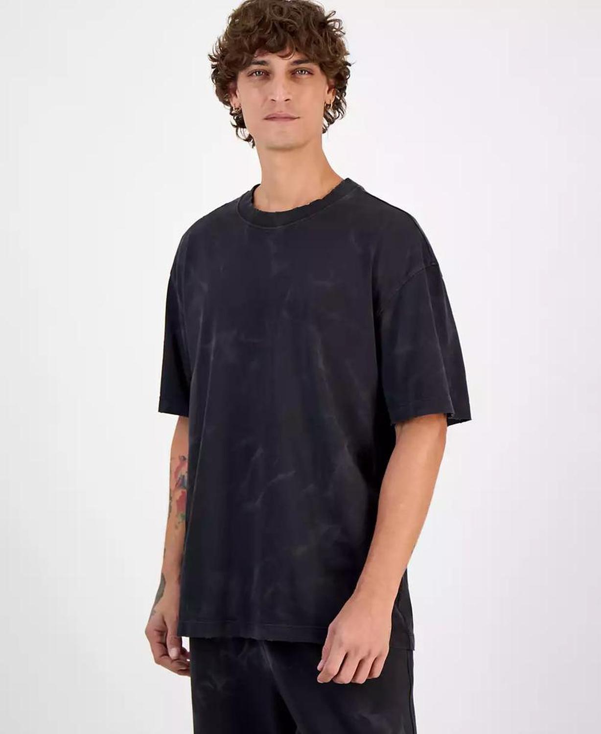 HUGO by Men's Cotton Distressed Loose-Fit T-Shirt