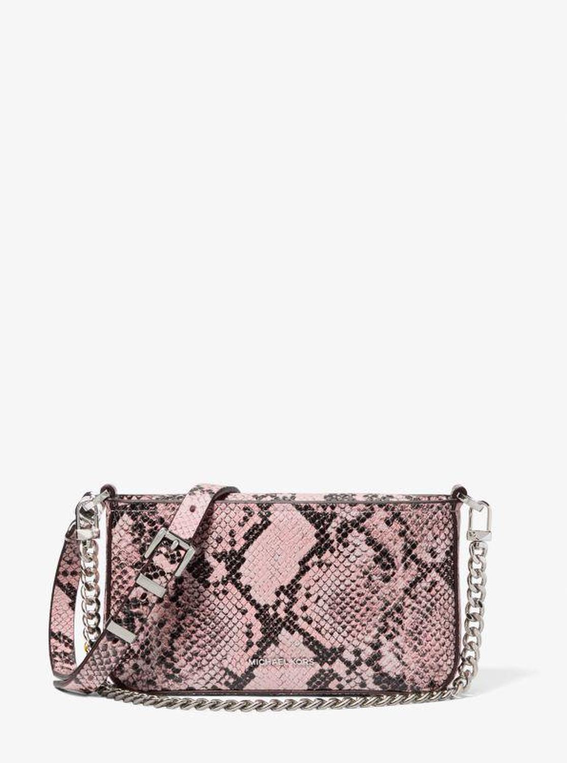 Bryant Small Snake Embossed Leather Convertible Pochette