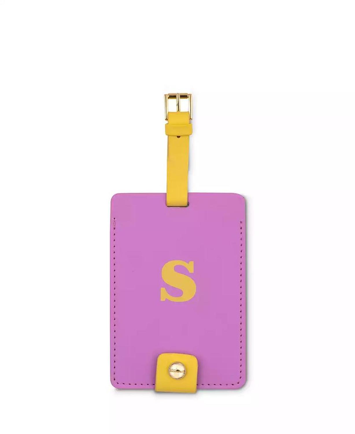 New York Just Mine Initial Luggage Tag, S