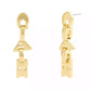 Gold Jumbled Signature Logo Link Linear Earrings