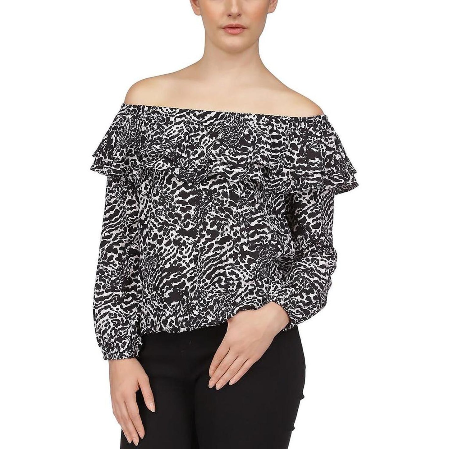 Womens Ruffled Off The Shoulder Blouse