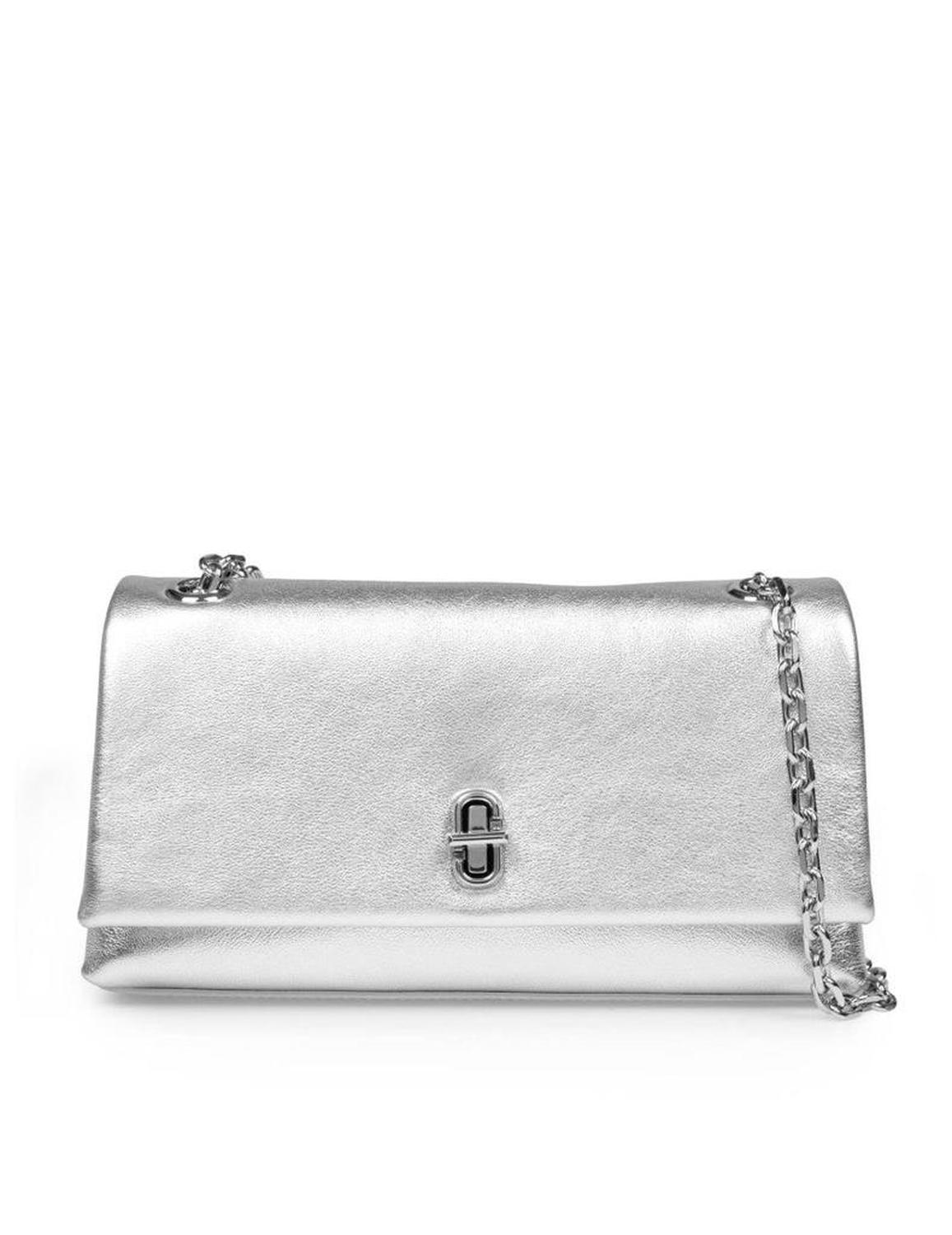 Silver Laminated Leather Wallet Bag