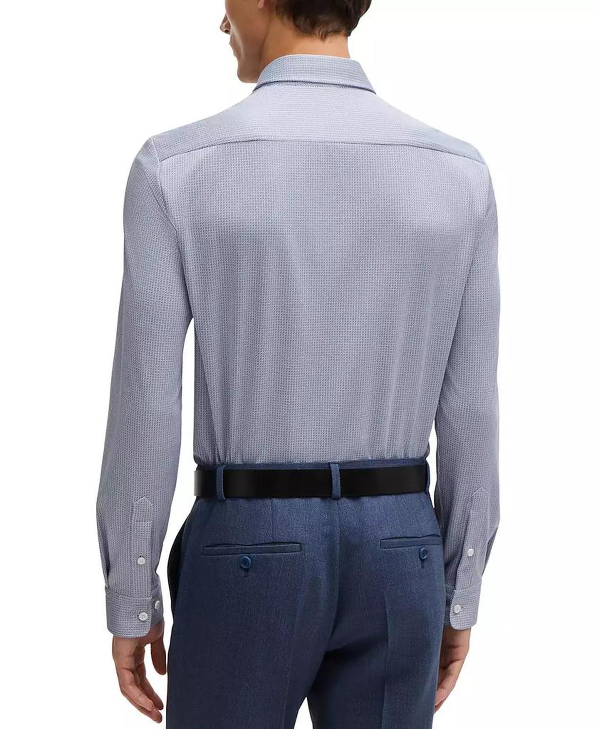Men's Patterned Performance Slim-Fit Dress Shirt