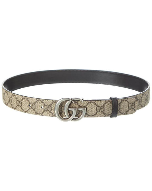 Gucci GG Marmont Reversible GG Supreme Canvas & Leather Belt