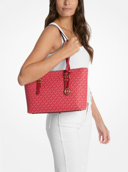 Quinn Medium Signature Logo and Leather Tote Bag