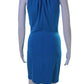 Michael Kors Women's High Neck Sleeveless Cinch Mini Dress Blue