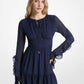 Ruffled Georgette Long-Sleeve Dress