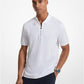 Striped Tech Performance Zip-Up Polo Shirt