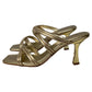 Corrine Metallic Sandal in Pale Gold Leather