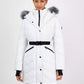 Women's Faux-Fur-Trim Hooded Belted Puffer Coat