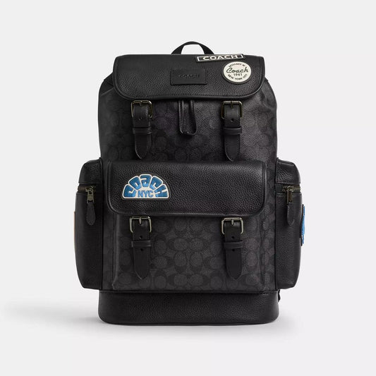 Sprint Backpack In Signature Canvas With Patches