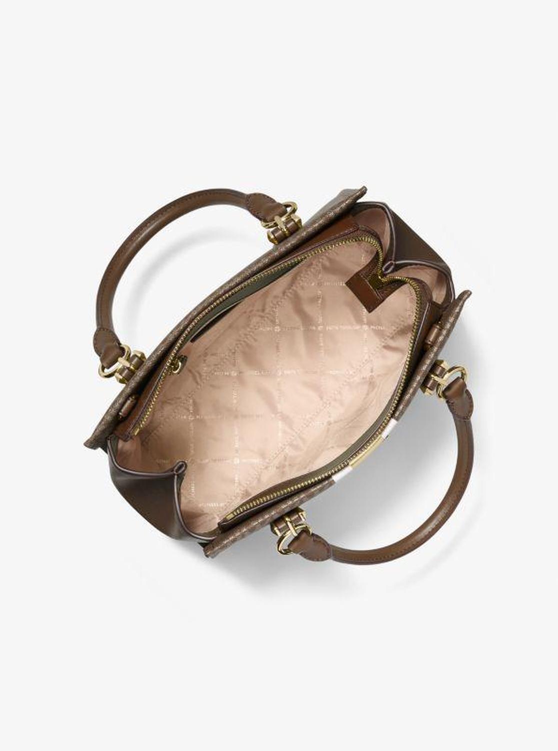 Marilyn Medium Signature Logo Stripe Satchel