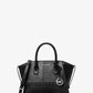 Avril Small Studded Patchwork and Signature Logo Satchel