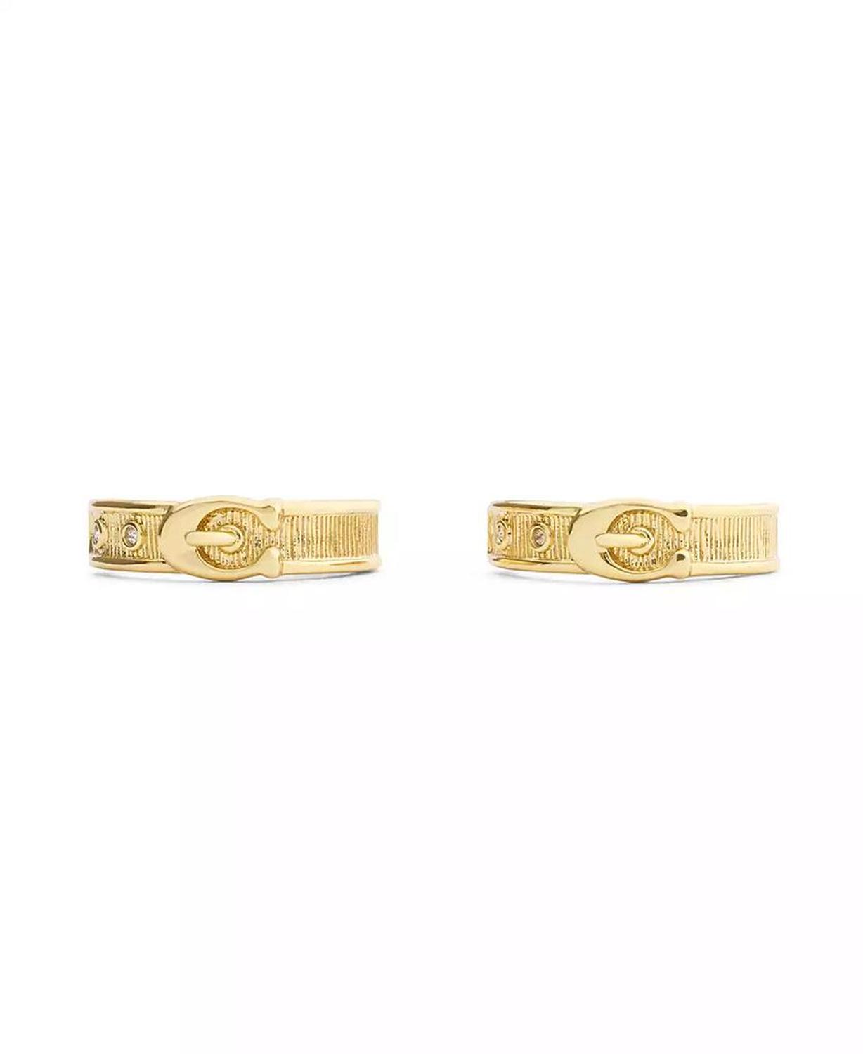 Gold Plated Buckle Hoop Earrings