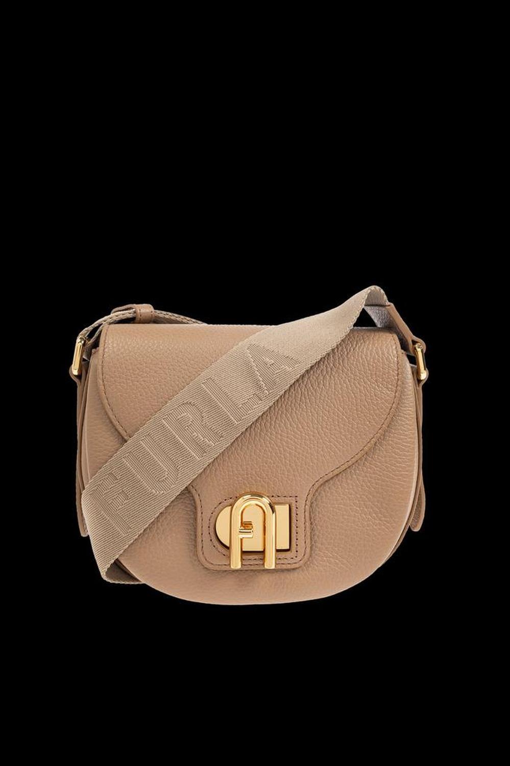 Furla Logo Plaque Foldover-Top Shoulder Bag